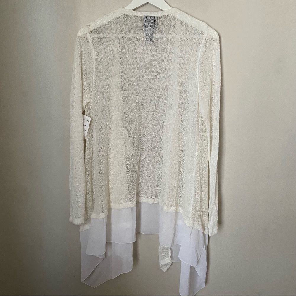 Rain + Rose Cardigan Sweater Whisper White Knit Lightweight Casual Neutral - Picture 5 of 9